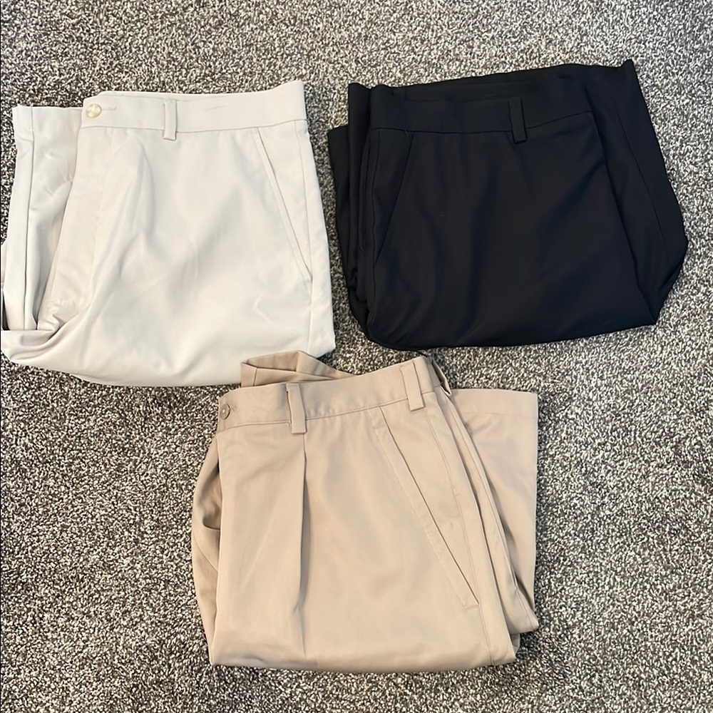 Set of 3 Men’s Golf Shorts- Pants in Black and Tan